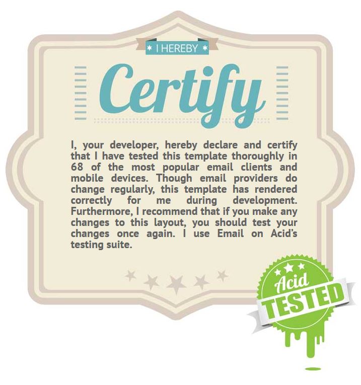 Certify Your Email Templates as “Acid Tested”
