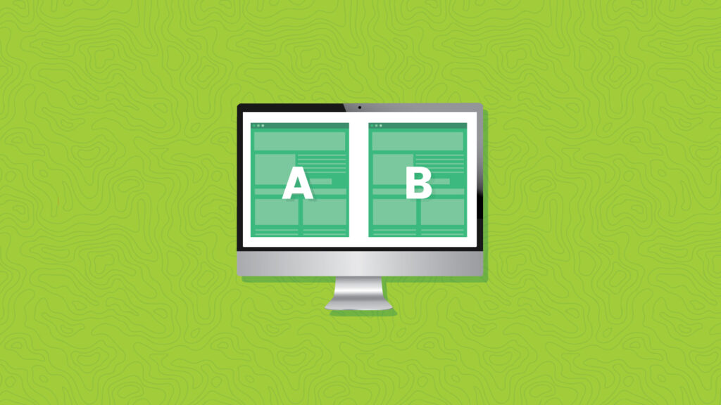 AB Testing split screen on a monitor