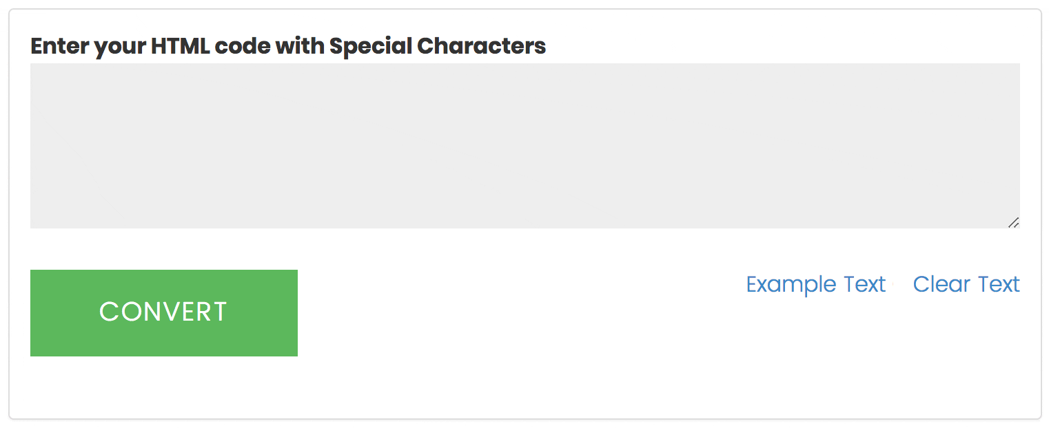 Convert special characters to HTML entities 