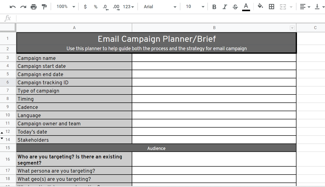 email campaign brief