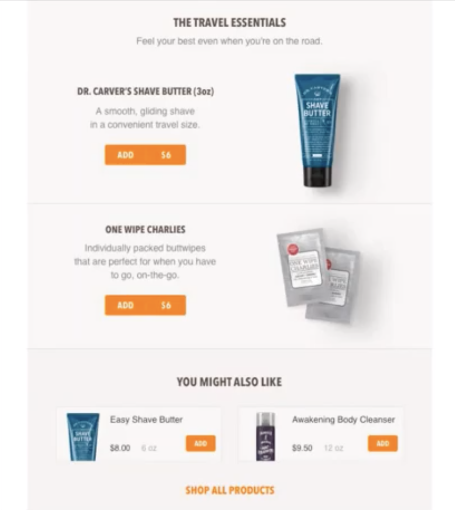 Dollar Shave Club's email with both price formats