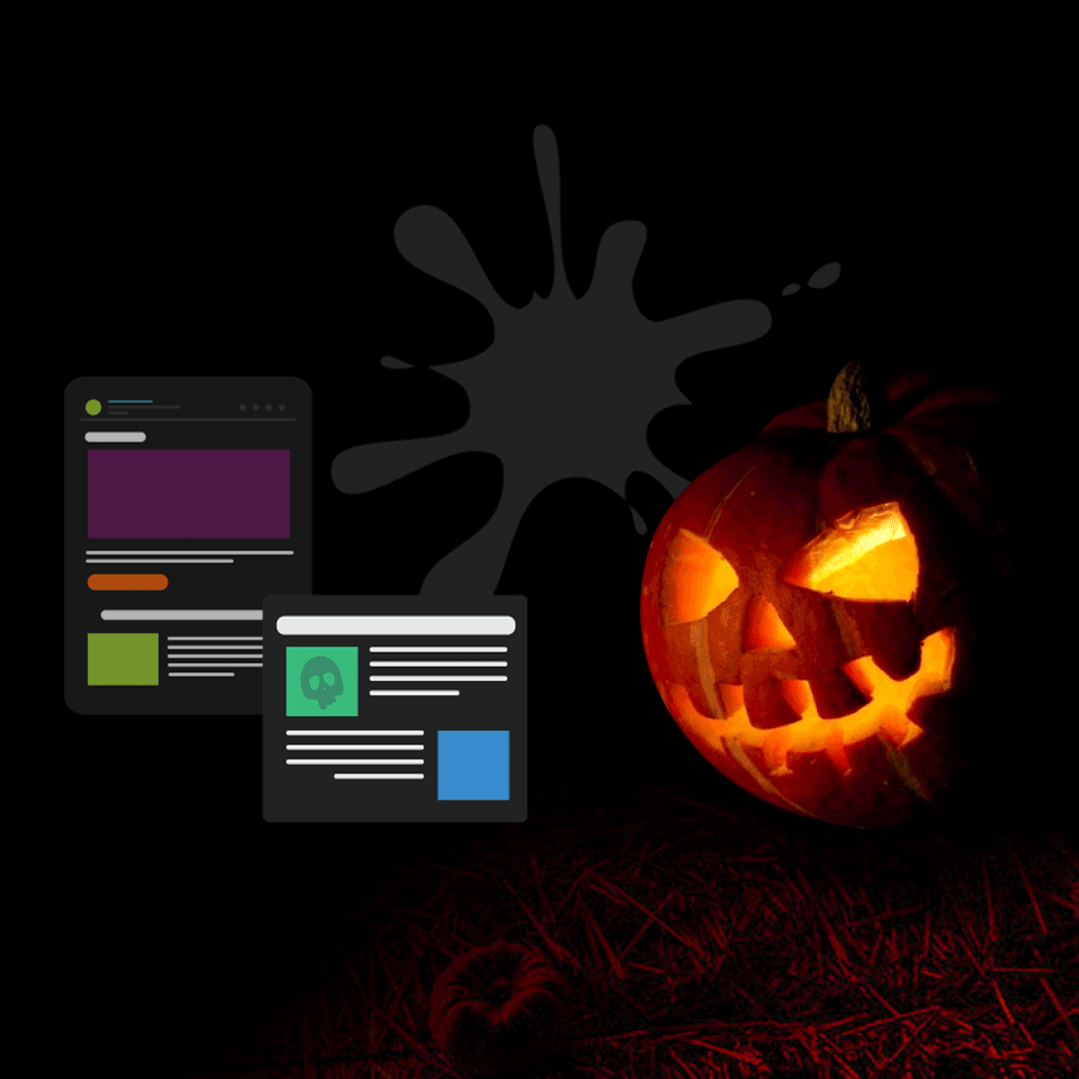 flashing pumpkin with dark mode emails