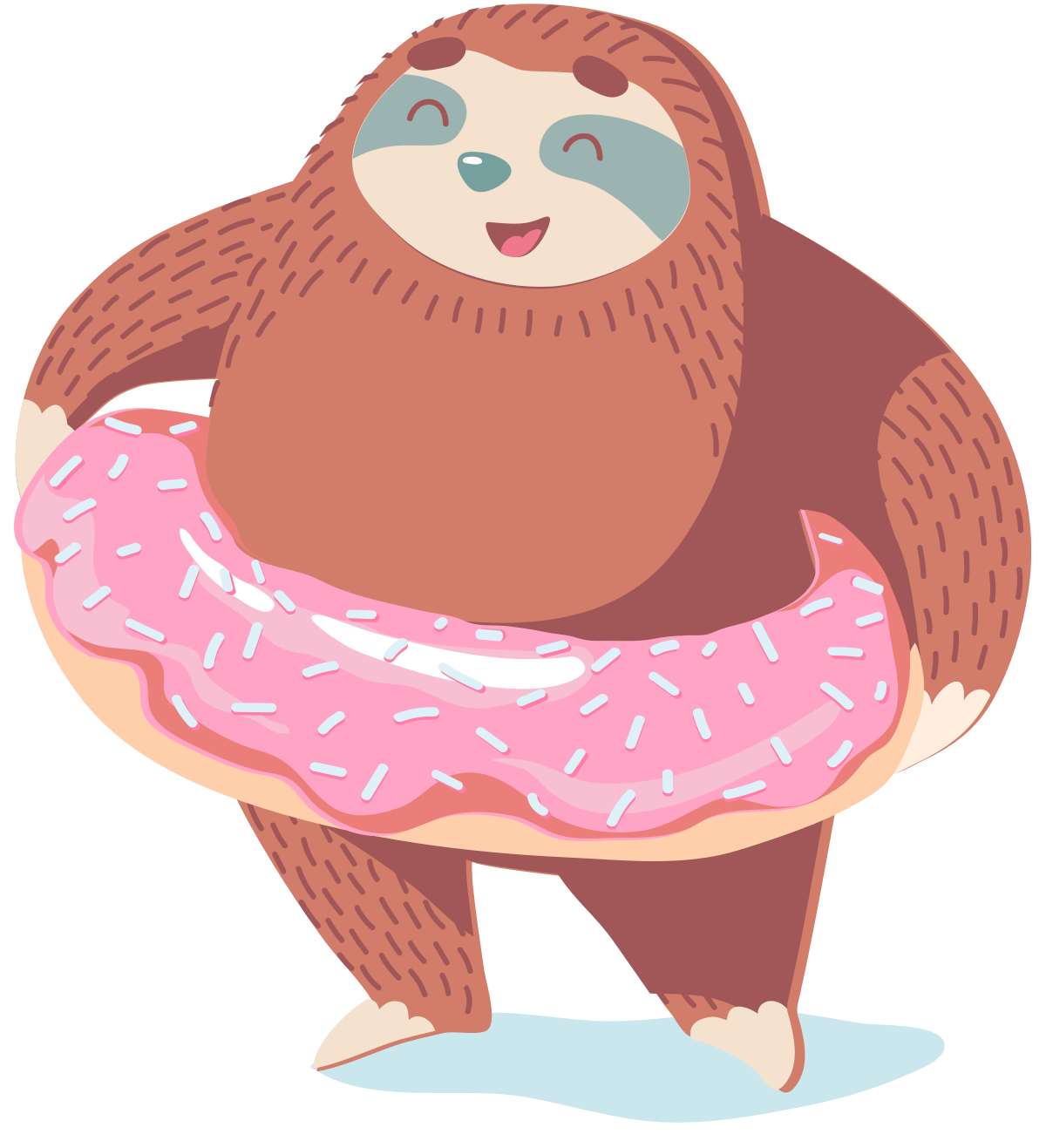 sloth with a donut