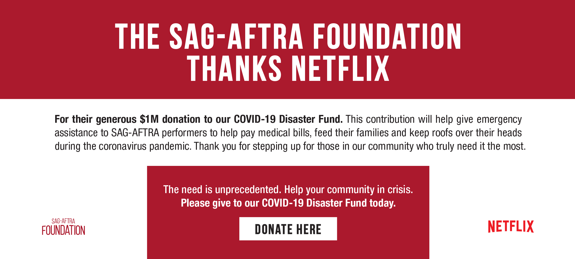 Netflix SAG-AFTRA Covid graphic