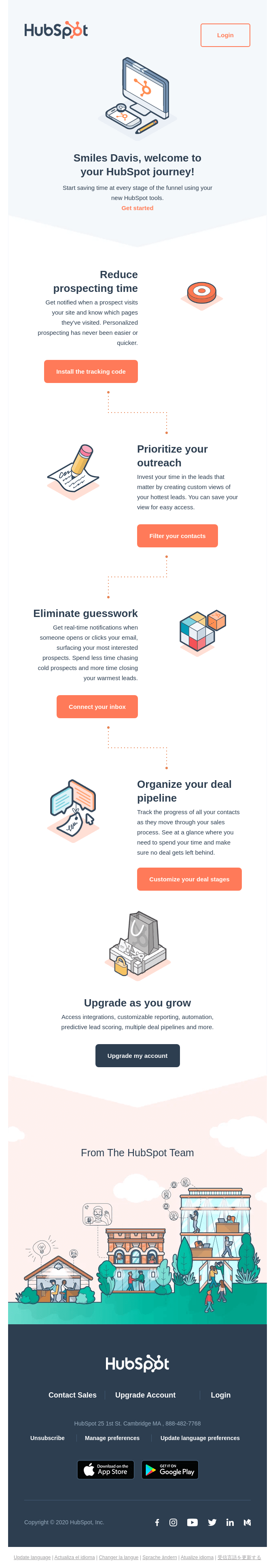 HubSpot onboarding email