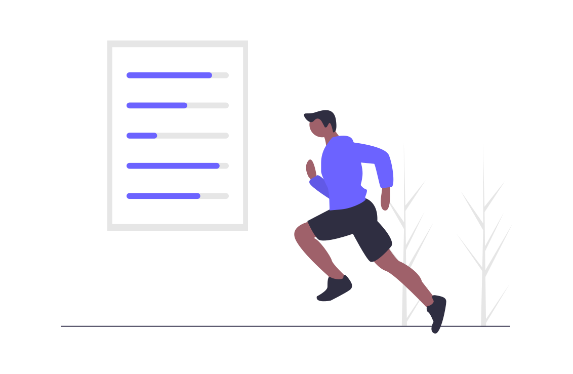 runner next to actionable email marketing data