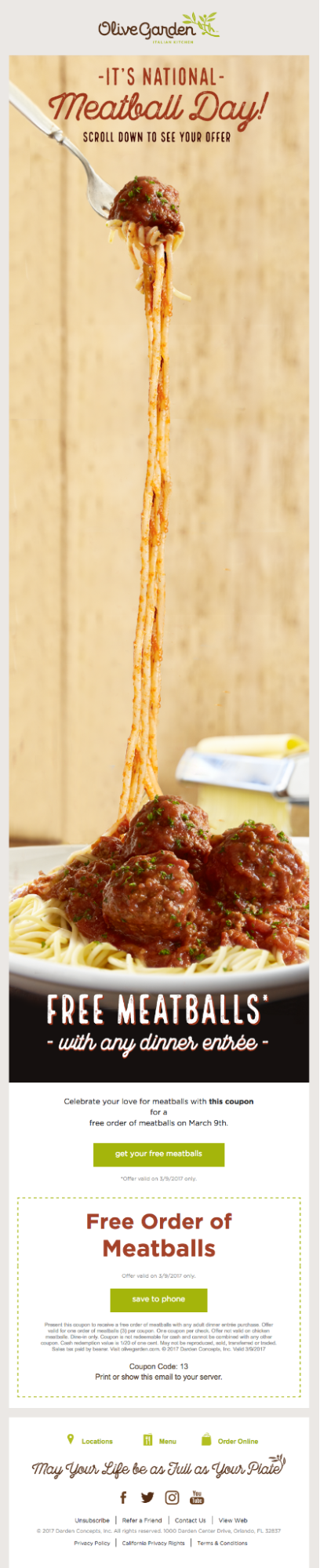 olive garden meatball funny email