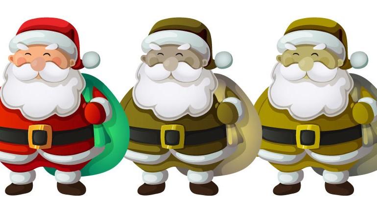 Santa Claus with different color vision deficiencies