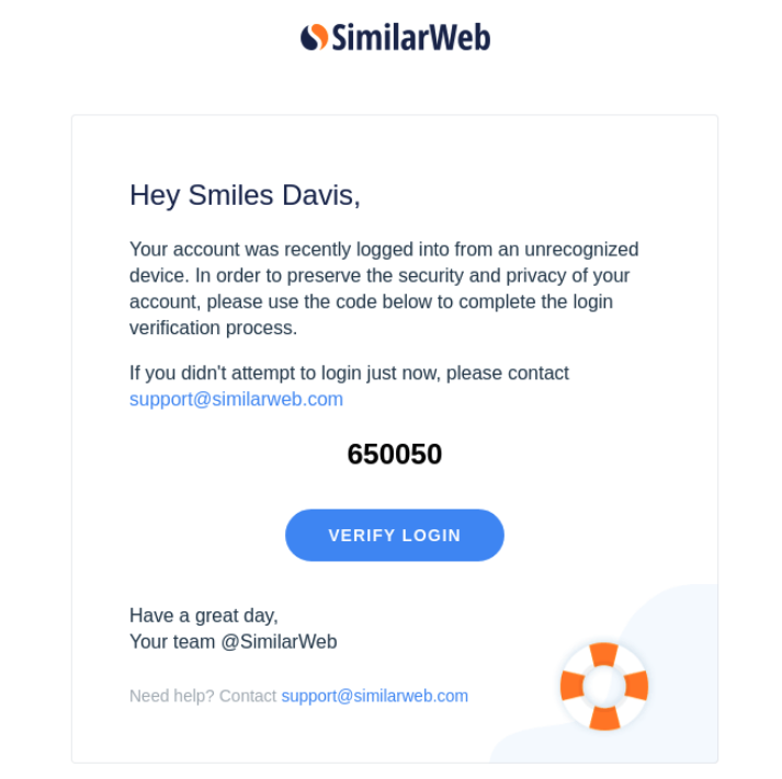 Similar web account security email