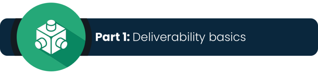 Part 1 banner with building block icon for email deliverability basics