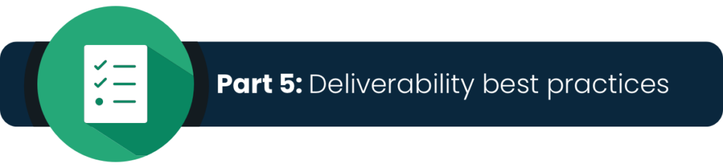 Part 5 banner with email deliverability checklist icon