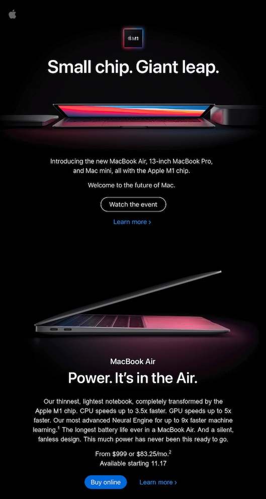 Apple email for Macbook