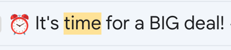 Clock emoji in email subject line