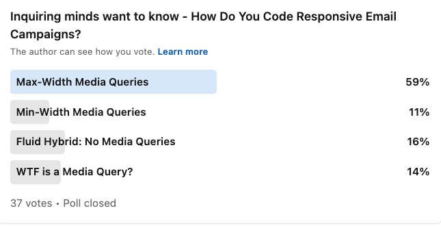 Media query poll results show more people use max-width for responsive emails